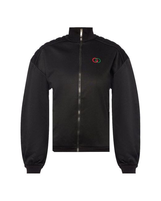 Gucci Black Technical Jersey Jacket With Elbow Pads for men