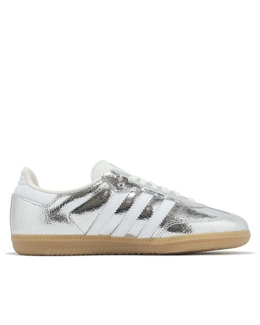 Adidas White (Wmns) Samba Og Metallic Cracked Leather'
