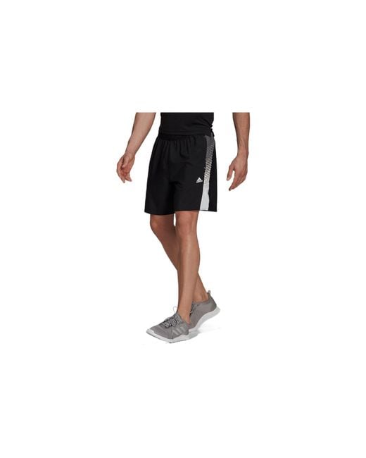 Adidas Black Logo Printing Splicing Sports Gym Shorts for men
