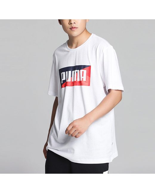PUMA White Flock Graphic T-Shirt for men