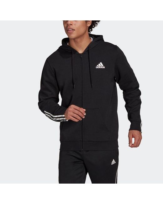 Adidas Blue Dk Fz Hd Casual Sports Knit Jacket for men