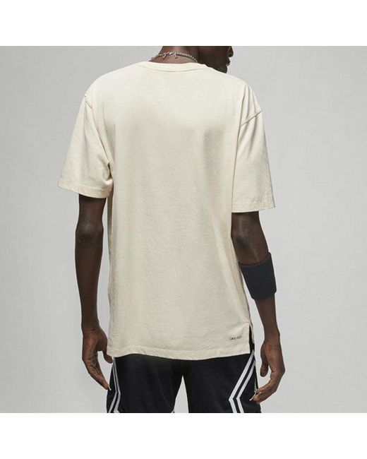 Nike Natural Solid Color Round Neck Short Sleeve T-Shirt for men