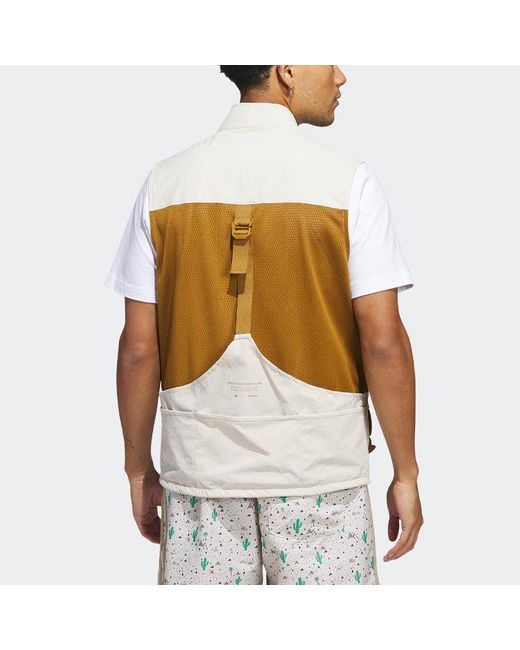 Adidas Natural Adicross Full-Zip Golf Vest for men
