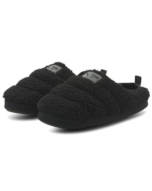 PUMA Black Scuff Sherpa Slippers for men