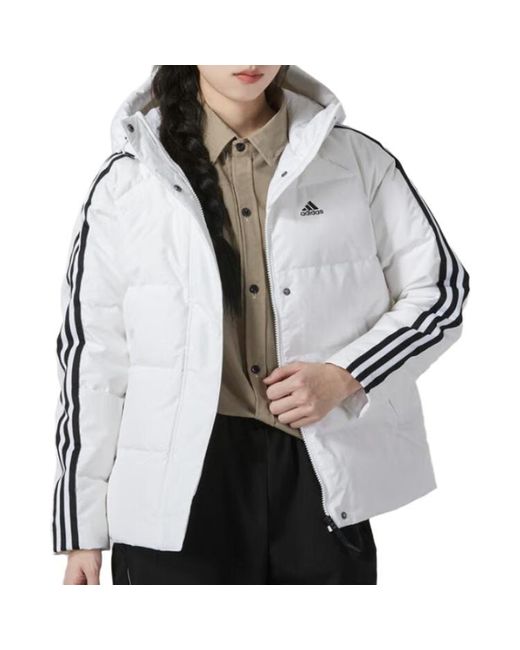 Adidas Gray (Wmns) Three Stripes Puffer Down Jackets