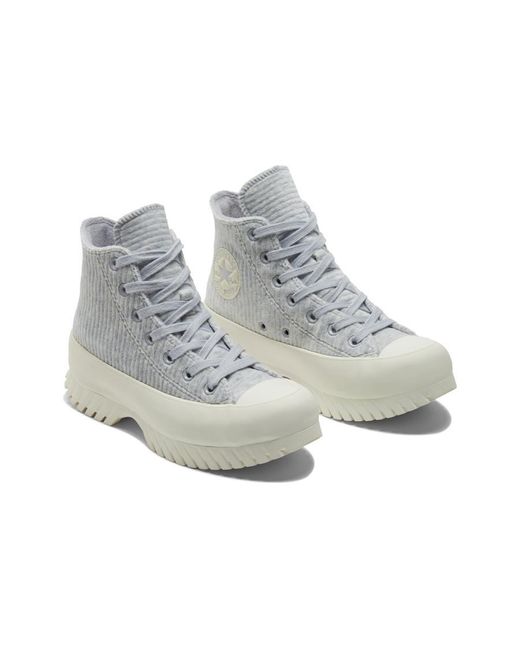 Converse Gray Chuck Taylor All Star Lugged 2.0 High 'Striped Knit for men