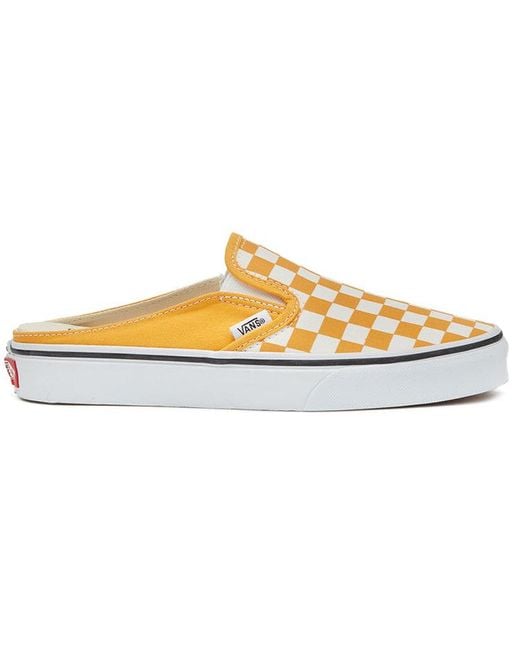 Vans Yellow Checkerboard Mule Slip-On Skate Sneakers for men