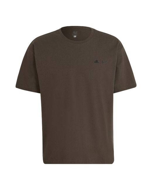 Adidas Brown Solid Color Logo Sports Short Sleeve T-Shirt for men