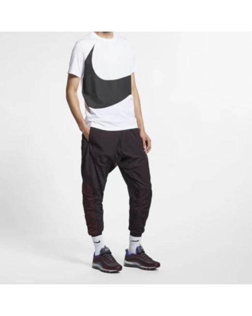 Nike Black Sportswear Big Swoosh Tee Large Casual Sports Short Sleeve for men