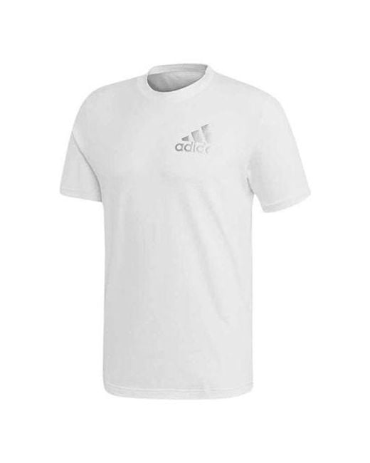 Adidas White Training Sports Solid Color Round Neck Short Sleeve for men
