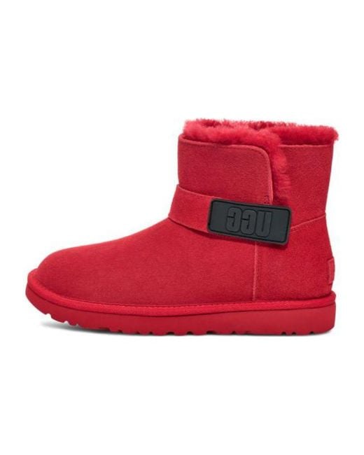 Ugg Red (Wmns) Embossed Belt Short Boots