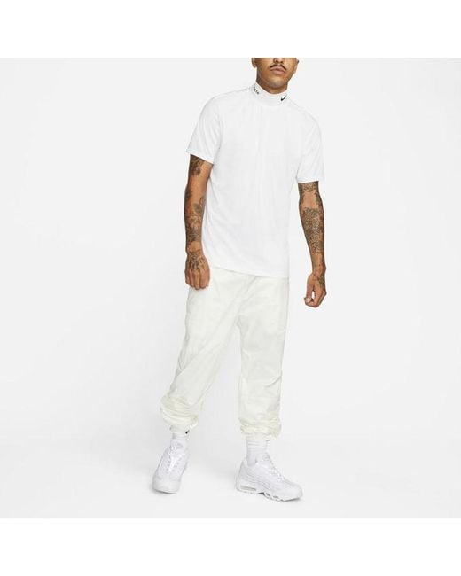 Nike X Drake Nocta Golf Short Sleeve Mock Neck Top in White for