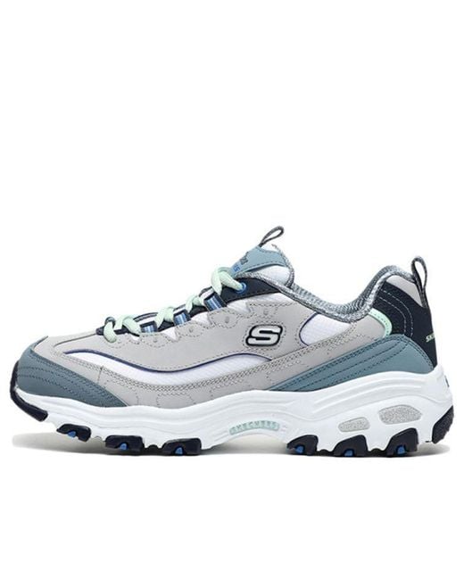Skechers Blue (Wmns) D Lites 1.0 Low Running Shoes