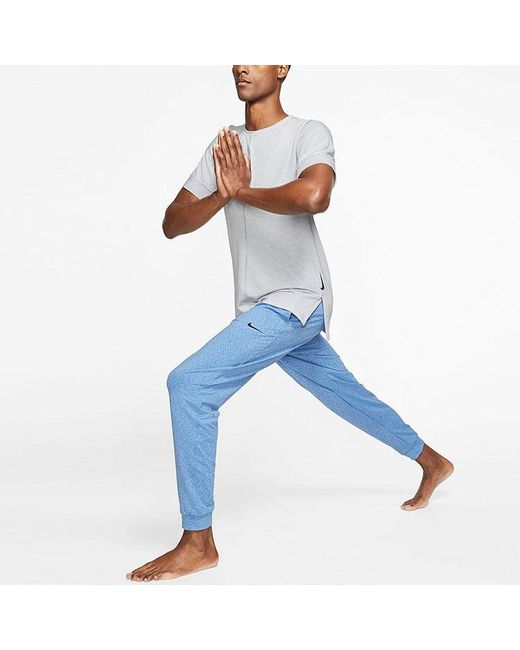 Nike White Yoga Dri-Fit Sports Quick Dry Short Sleeve Smoke for men