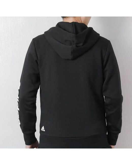 Adidas Black Zipper Knit Hooded Jacket for men