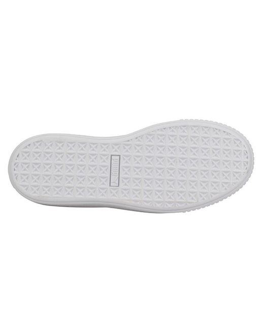 PUMA White (Wmns) Basket Platform 'Peppermint'