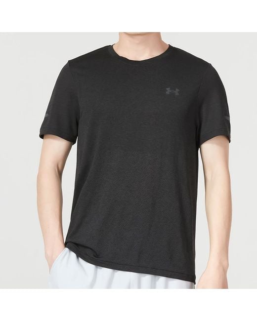 Under Armour Black Seamless Stride Short Sleeve for men