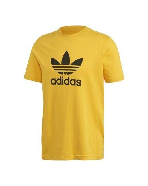 Adidas Yellow Originals Trefoil T-Shirt Short Sleeve Color for men