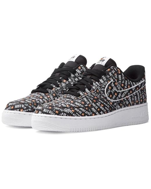 Nike Black Air Force 1 Low '07 Lv8 'Just Do It' for men