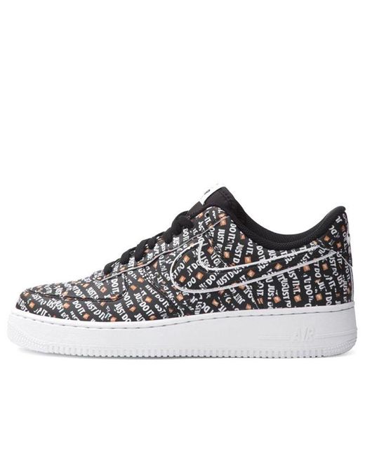Nike Black Air Force 1 Low '07 Lv8 'Just Do It' for men