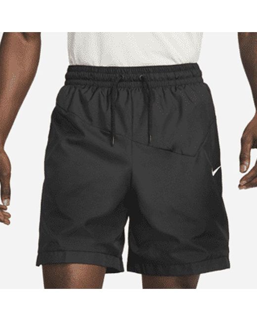 Nike Black Waist Lacing Woven Solid Color Breathable Shorts for men
