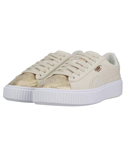 PUMA White (Wmns) Basket Platform Y'