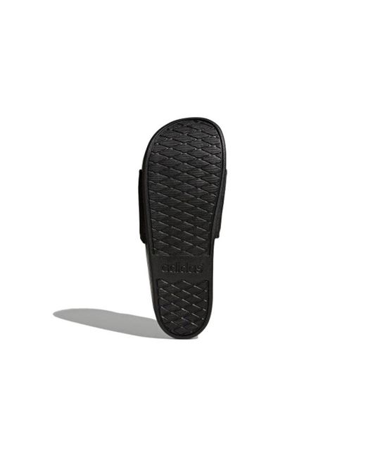 Adidas Black Adilette Cloudfoam Plus Slides 'Core' for men