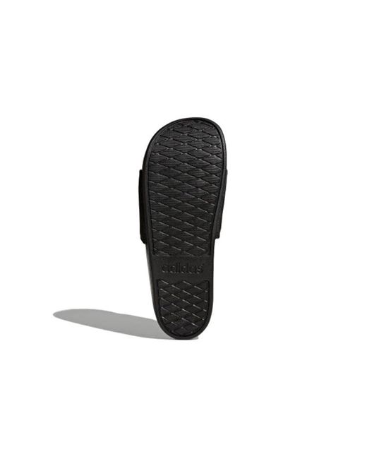 Adidas Black Adilette Cloudfoam Plus Slides 'Core' for men