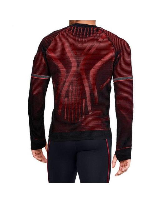 Under Armour Red Intelliknit 2.0 Stripe Running Long Sleeves for men