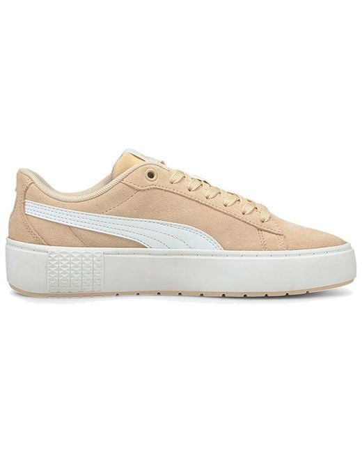 PUMA White (Wmns) Smash Platform V2 Suede