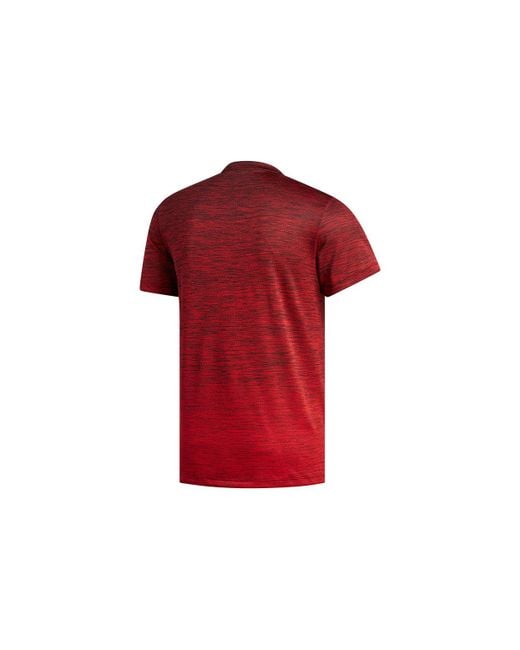 Adidas Red Gradient Tee Casual Sports Breathable Round Neck Short Sleeve for men