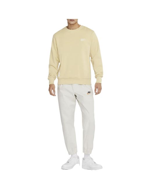 Nike Natural Nai-Ke Cha Nai-Ke Cha Series Solid Color Round Neck Pullover Sports Team for men