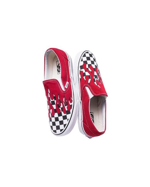Vans Red Slip-On 'Checker Flame' for men