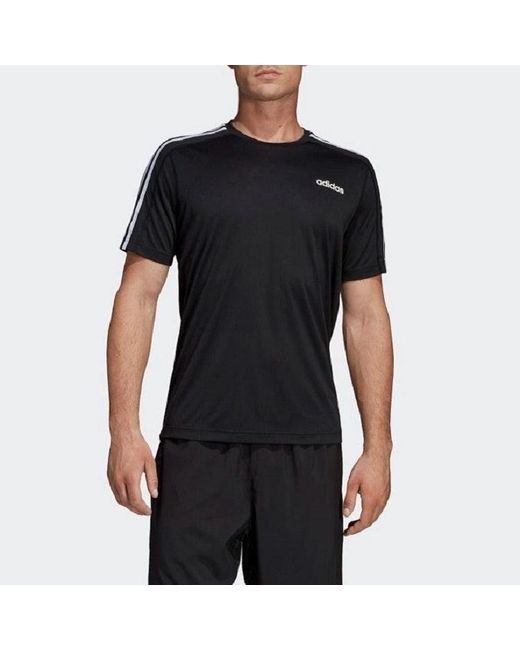 Adidas Black D2M Tee Athleisure Casual Sports Short Sleeve for men