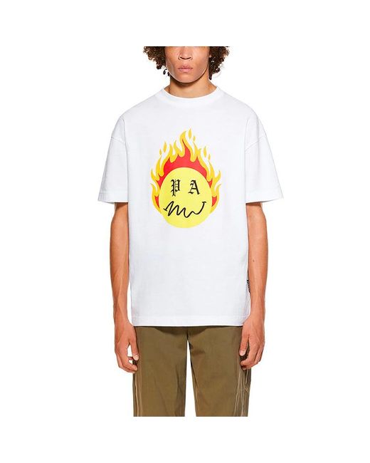 Palm Angels Yellow Burning Head Short-Sleeve T-Shirt for men
