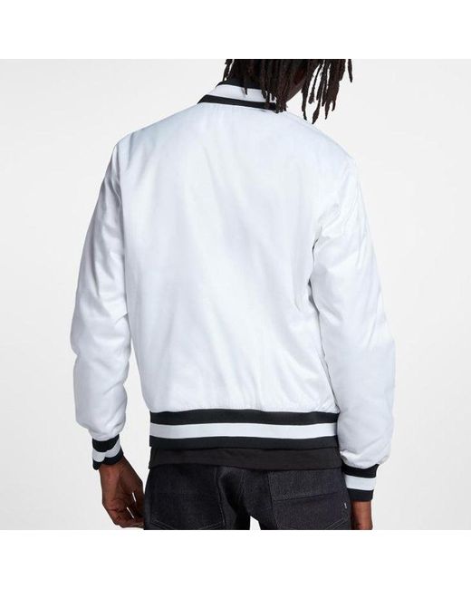 Nike White Sb X Nba Bomber Crossover Skateboard Casual Sports Baseball Uniform Jacket for men
