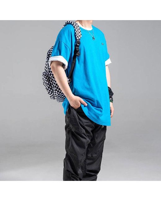 Vans Blue Off The Wall Tee Minimalistic Small Logo Short Sleeve Couple Style for men
