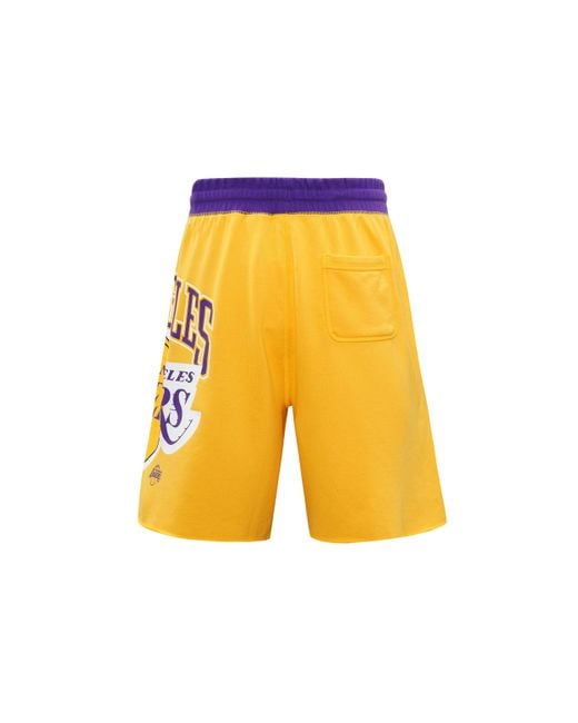 Nike Yellow Los Angeles Lakers Basketball Athleisure Casual Sports Breathable Shorts for men