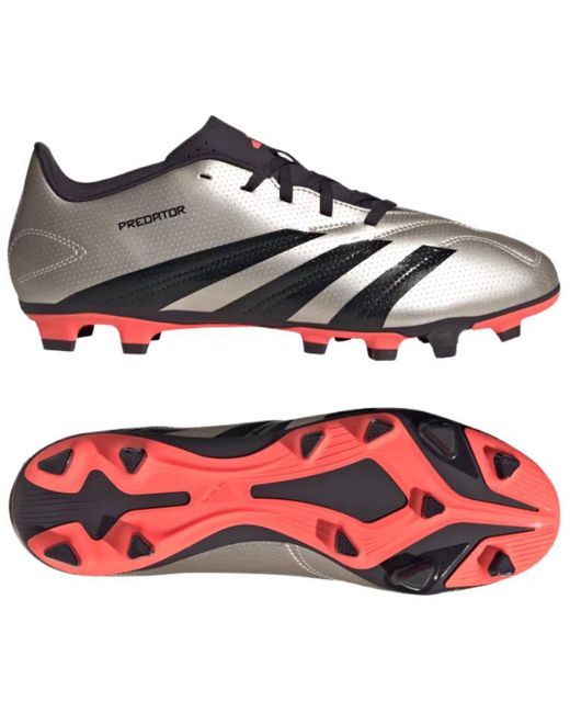 Adidas Gray Predator Club 'Platinum Metallic Aurora Turbo' for men