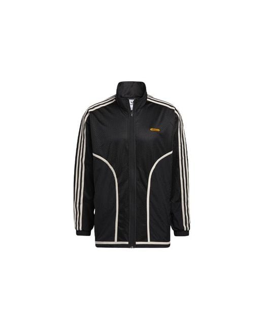 Adidas Black Originals Reverse Tt Casual Sports Reversible Stand Collar Zipper Jacket for men