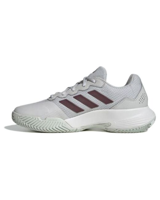 Adidas White (Wmns) Gamecourt 2.0 Aurora Metallic'