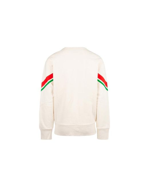 Gucci White Striped Printed Pullover Long Sleeve for men