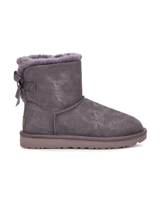 Ugg Purple (Wmns) Mini Bailey Bow Ii Shimmer Fleece Lined