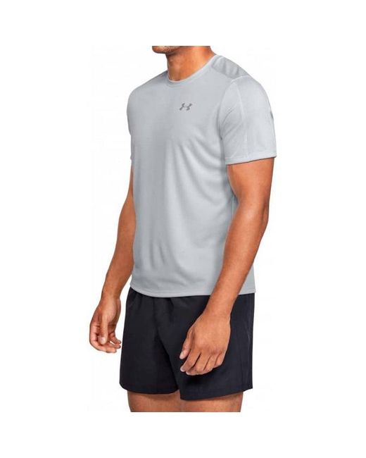 Under Armour Gray Speed Stride Short Sleeve Sports Tops for men