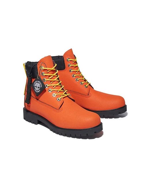 Timberland Red 6 Inch Premium Waterproof Boot 'Neon' for men