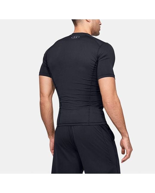 Under Armour Blue Casual Breathable Round Neck Tight Sports Short Sleeve for men