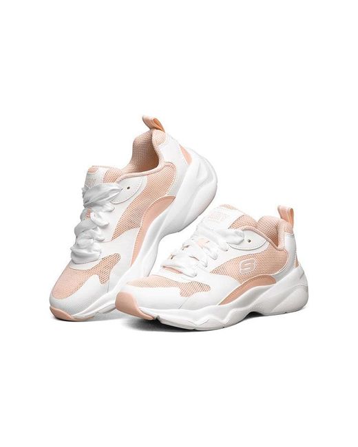 Skechers White (Wmns) D Lites Low Running Shoes
