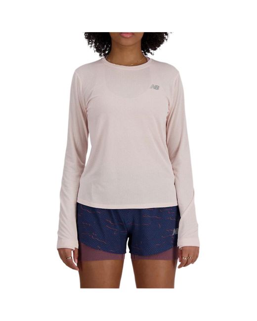 New Balance Blue (Wmns) Athletics Long Sleeve T-Shirt 'Quartz Heather'