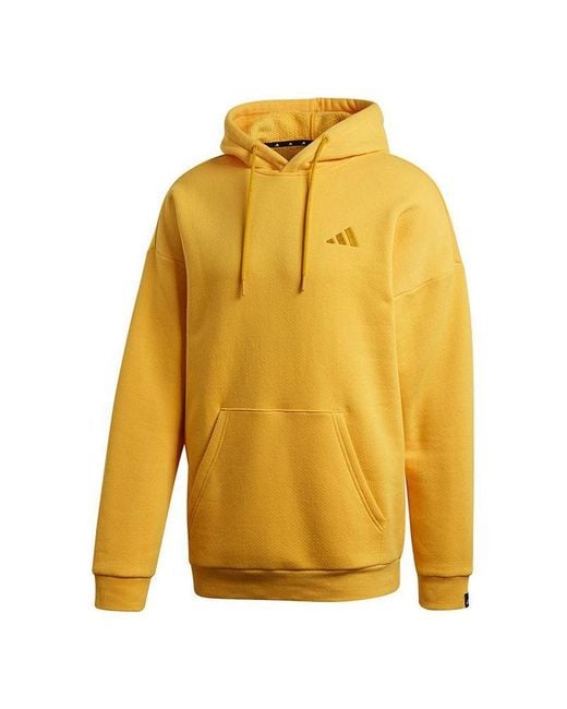 Adidas Yellow Urban Whd Bst Logo Fleece Lined Stay Warm Casual Pullover Color for men