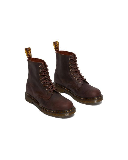 Dr. Martens Brown 1460 Pascal Waxed Full Grain Leather Lace Up Boots 'Chestnut